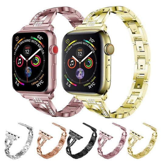 Strass Edelstahlarmband für Apple Watch 7 45mm | 6 & SE & 5 & 4 44mm | 3 & 2 & 1 42mm