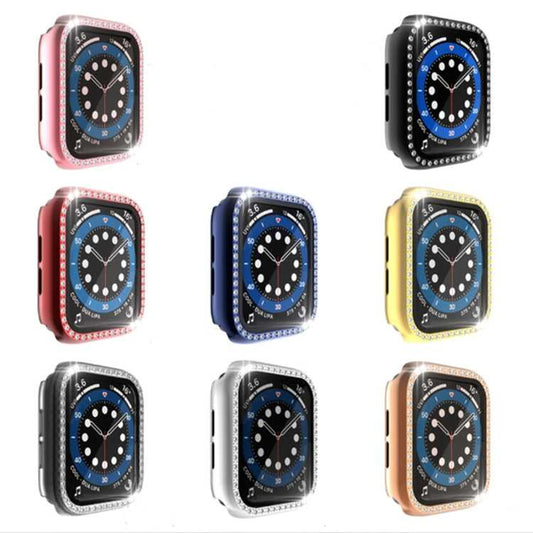 Strass PC Schutzhülle mit Schutzglas für Apple Watch 6 & SE & 5 & 4 40mm | 6 & SE & 5 & 4 44mm