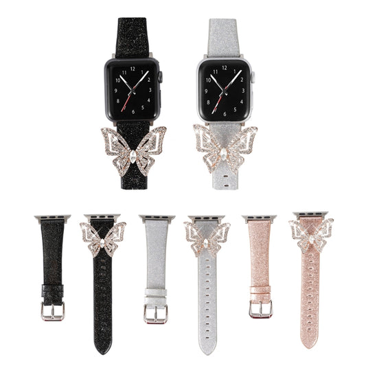 Glitzer Strass Armband Schleife für Apple Watch 5 & 4 44mm / 8 & 7 41mm / SE 2 & 6 & SE & 5 & 4 40mm / 3 & 2 & 1 38+42mm
