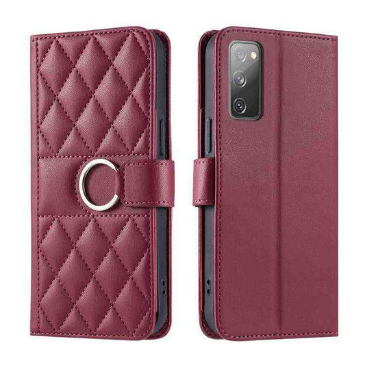 Leder Handyhülle Rhombenmuster für Samsung Galaxy S22 Ultra | S22+ | S22 | S21 FE | S21 | S20 FE