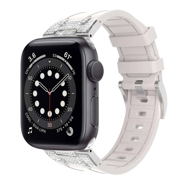 Silikon Armband mit Strass für Apple Watch SE 2022 44mm | 7 45mm | 6 44mm | 5 44mm | 4 44mm