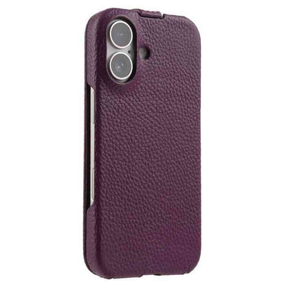 melkco Litschi Textur Vertikale magnetische Flip-Handyhülle aus echtem Leder, For iPhone 17, For iPhone Air