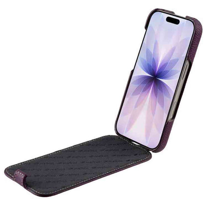 melkco Litschi Textur Vertikale magnetische Flip-Handyhülle aus echtem Leder, For iPhone 17, For iPhone Air