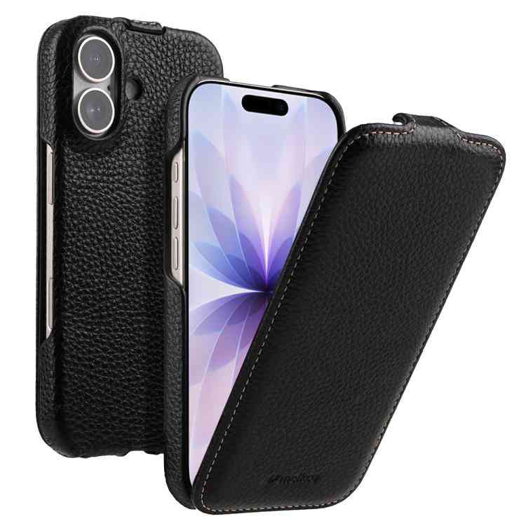 melkco Litschi Textur Vertikale magnetische Flip-Handyhülle aus echtem Leder, For iPhone 17, For iPhone Air