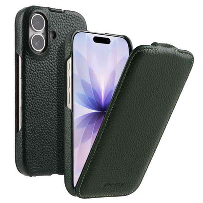 melkco Litschi Textur Vertikale magnetische Flip-Handyhülle aus echtem Leder, For iPhone 17, For iPhone Air