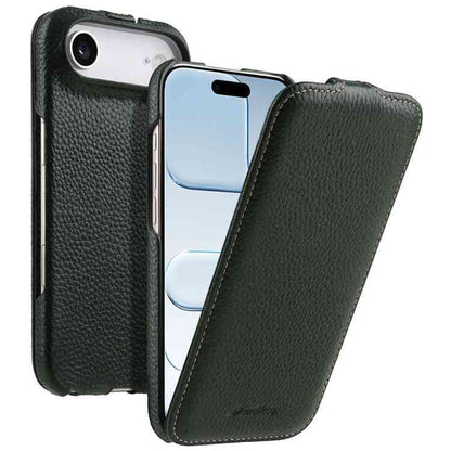 melkco Litschi Textur Vertikale magnetische Flip-Handyhülle aus echtem Leder, For iPhone 17, For iPhone Air