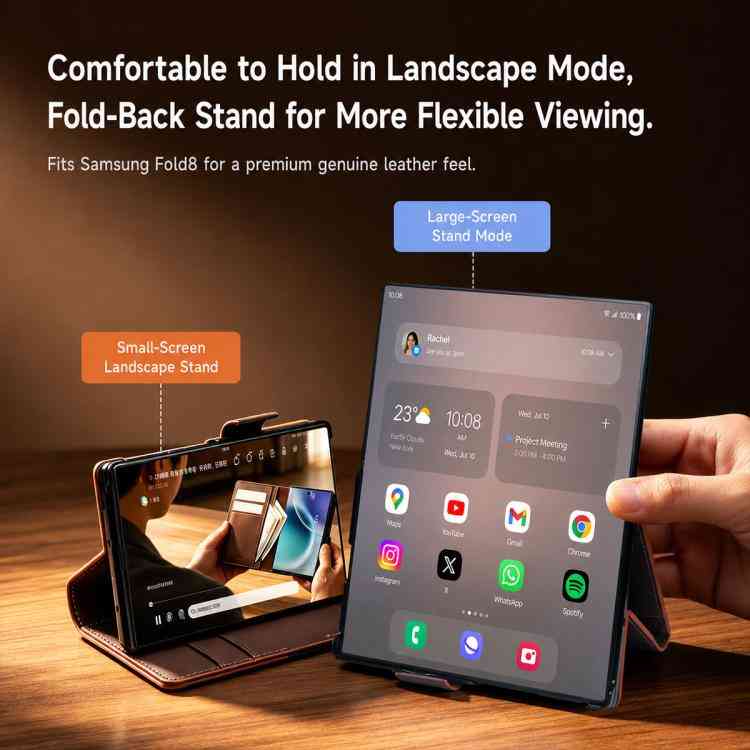 QIALINO Echtleder Handyhülle für Samsung Galaxy Serie Z Fold8 | Serie Z Flip8