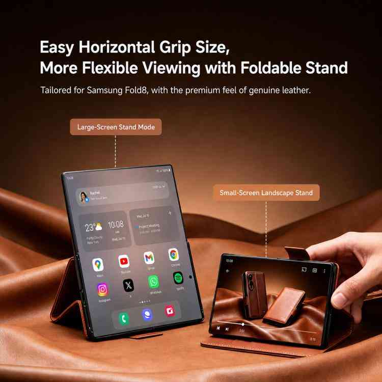 QIALINO Echtleder Handyhülle Samsung Galaxy Serie Z Fold8 | Z Flip8