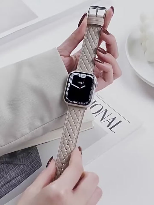 Echtleder-Armband für Apple Watch (Ultra/45/44/42 mm) – hochwertiges Ersatzband in Beige, Schwarz, Braun, Blau, Grau.